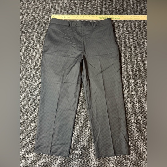 Pronto Uomo Mens Gray Wool Dress Pants Gray Striped Size 39 - Picture 1 of 6